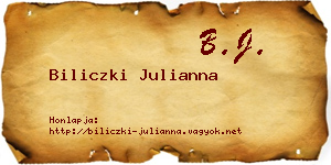 Biliczki Julianna névjegykártya