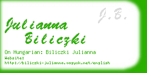 julianna biliczki business card